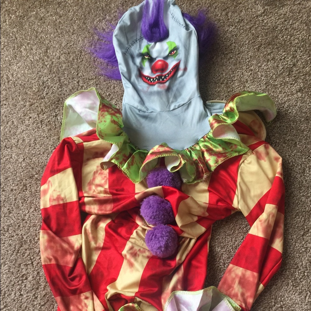 Kids boys scary clown costume